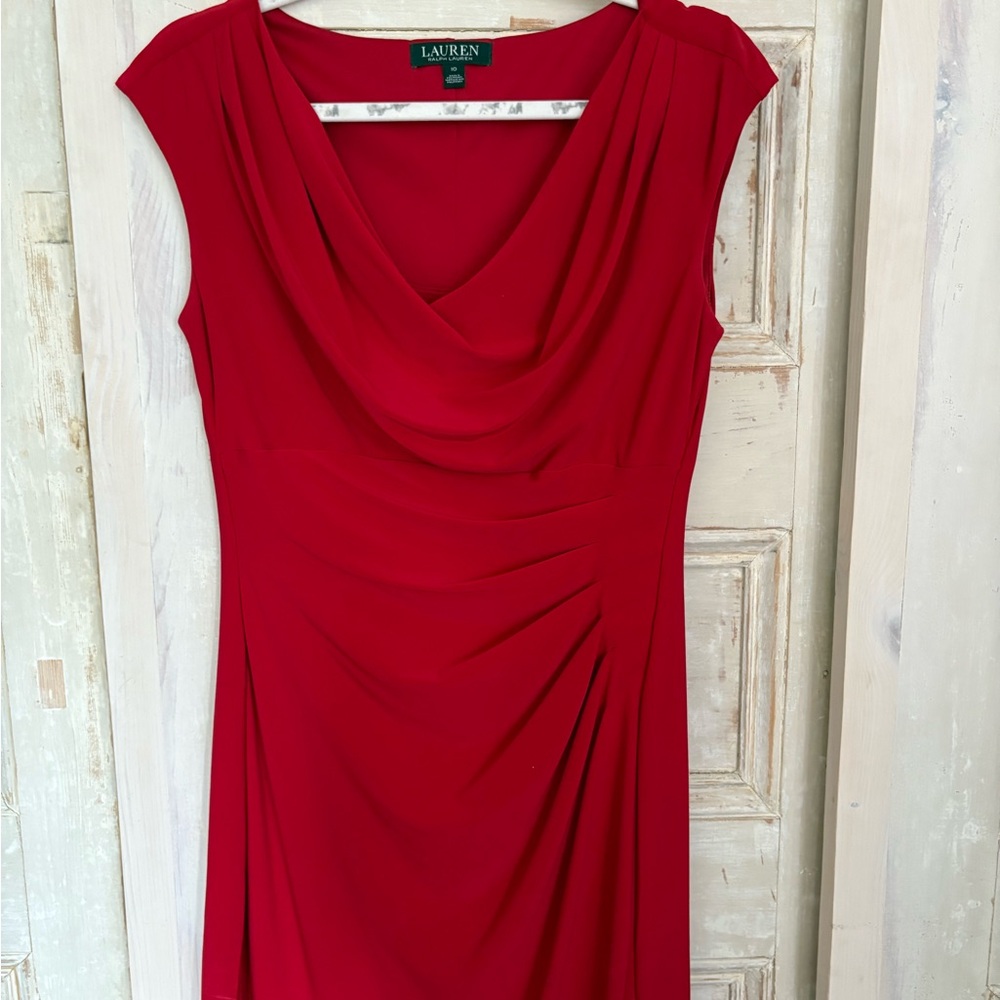 Women's Red Draped Dress